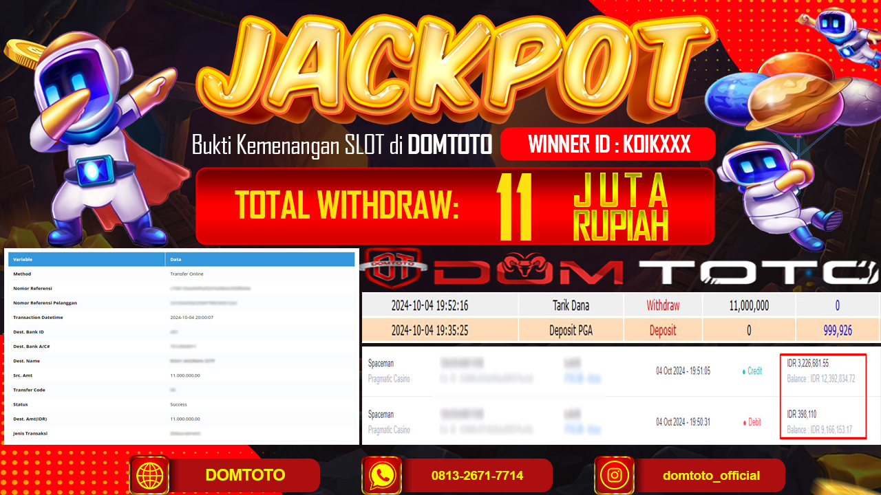 JACKPOT SPACEMAN 04 OKTOBER 2024